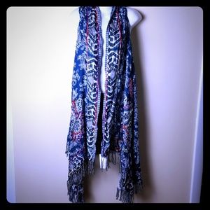Boho tapestry sleeveless jacket shawl reversible